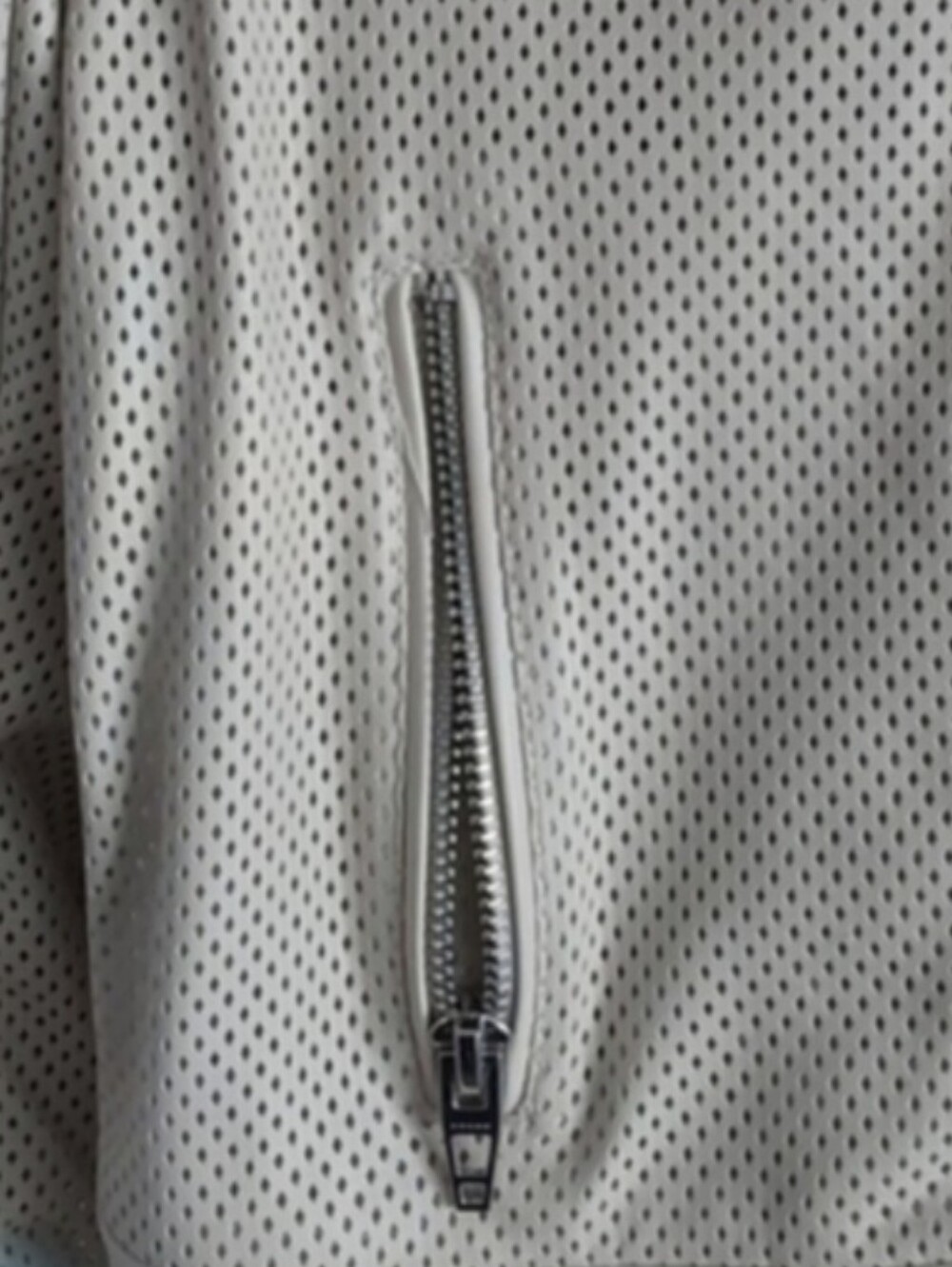 Blank NYC Vegan Perforated Moto Jacket — Light Beige Medium - Picture 7 of 11